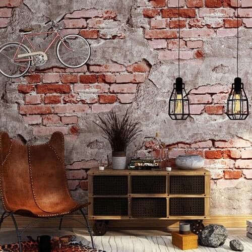 Beibehang Brick pattern wallpaper brick brick retro nostalgic gray cement brick wall industrial style pvc fashion wallpaper