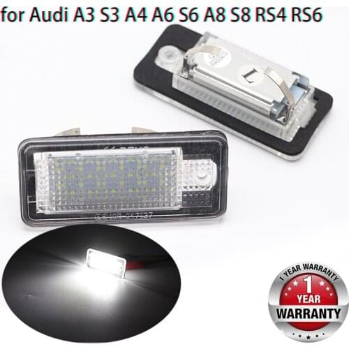License Plate Light For Audi A3 S3 A4 S4 B6 A6 S6 A8 S8 LED Light For Car License Number Plate Light Lamp Car Lights Hot