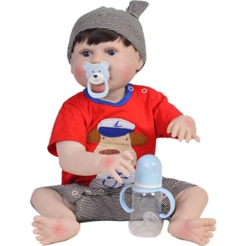 Lifelike Full Silicone Reborn Baby handmade Alive 23'' Newborn adorable real touch bebe so Truly Kids Playmates bathe bonecas