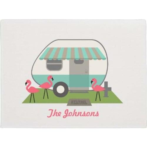 Retro Vintage Camper Trailer Personalized Doormat Home Decoration Entry Non-slip Door Mat Rubber Washable Floor Home Rug Carpet
