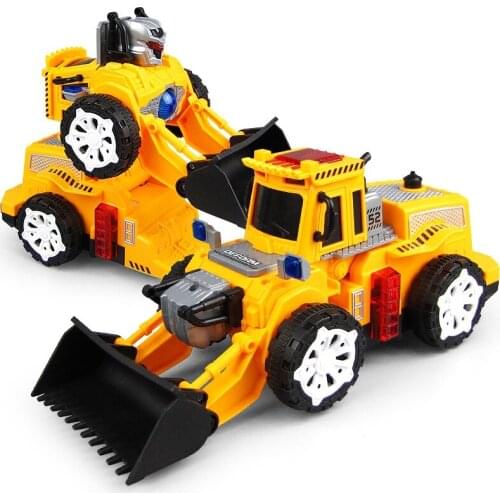 Transformation Robot Music Light Walking Bulldozer Model Deformation Electric Toy Car Childrens Gifts