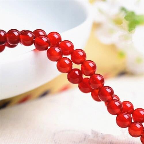 RONGQING 1 Strand Round Red Stone Beads 2mm-18mm 3mm 5mm Natural Stone Loose Strand Beads Bracelet Necklace Jewelry Making