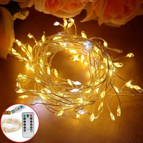 3M 5M 100/200 Leds Copper Wire LED String Lights Waterproof Firecracker Fairy Garland Light for Christmas Window Wedding Party