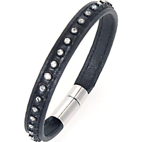 Miasol Simple Cuff Women Jewelry 1 strand Crystal Bracelet Bangle Tiny Crystal Charm Rhinestone Crystal Girls Bracelets