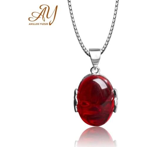 Anillos Yuzuk 925 Sterling Silver Oval Natural Green Agate Vintage Gemstone Pendant Womens Elegant Necklace Fine Jewelry