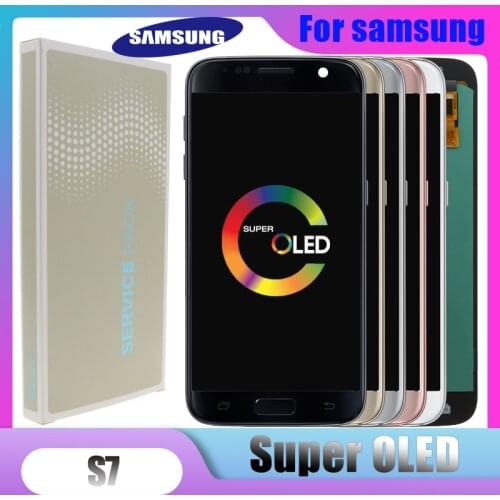 New SUPER OLED 5.1'' LCD with Frame for SAMSUNG Galaxy S7 Display G930 G930F Touch Screen Digitizer with Service package