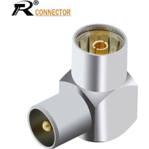 1PC DVB-T TV PAL Female to Male Right Angle RF Adapter Connector 90 degree elbow TV male to TV female connector Gold plated plug
