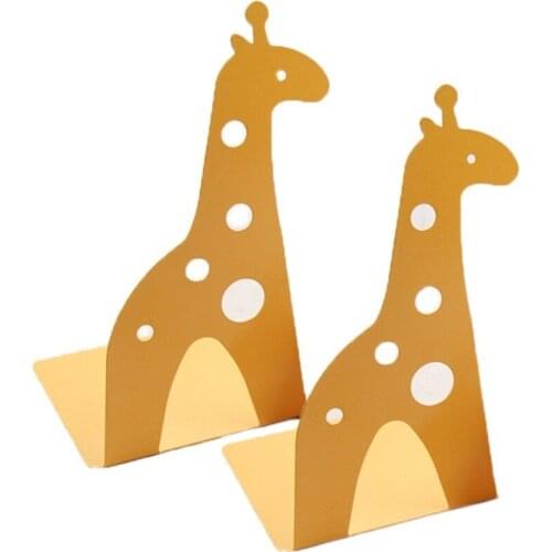 2 Pcs Cartoon Giraffe Decorative Bookend Cute Elephant-shaped Book Stand Vintage Shelf Decor Book Holder for School Kids