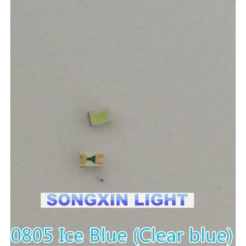 3000PCS/LOT SMD LED 0805 Light Blue Ice Blue lamp beads 485-490nm 0805 Blue clear color LED Ice Blue 2.0x1.2x0.8mm smd led