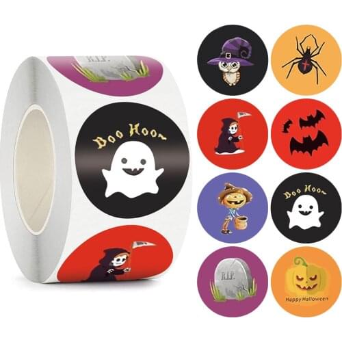 50-500Pcs Halloween Stickers Holiday party gift decoration sticker Handmade Envelope Sealing Label Stickers Stationery Sticker