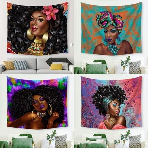 African Woman Background Wall Tapestry Bohemian Wall Painting Exotic Girl Background Cloth Tapestries Home Decoration Mural
