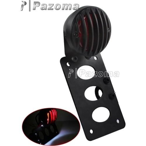 Billet Aluminum Grill Brake Light Motor Black Side Mount License Plate Tail Light For Harley Choppers Sportster Bobber Custom
