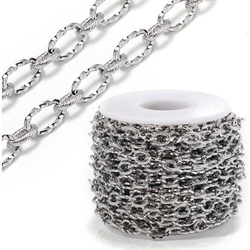 1meter 7mm Stainless Steel Chain Cool Rolo Cable Bulk Chains for Jewelry Making DIY Link Punk Necklace Bracelet Accessories