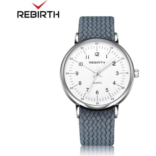 Fashion Rebirth Men Watches Casual Mens Top Brand Luxury Quartz Nylon Strap Clock Sport Male Clocks Man Wristwatches New
