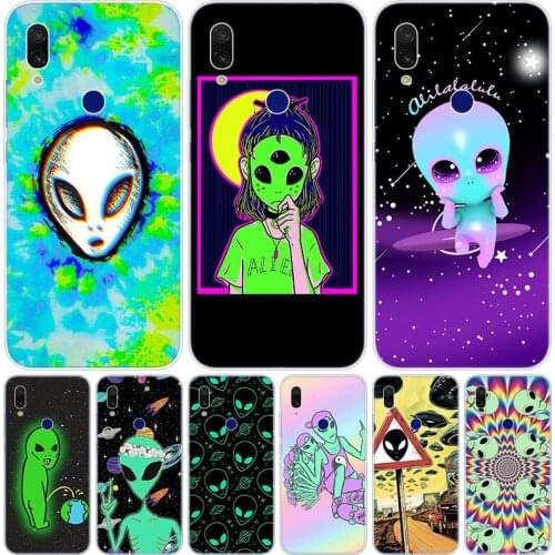 Aesthetics Cute Cartoon alien space Soft Case for Xiaomi Redmi K20 5X 6X Play A1 A2 8 Lite 7A 6A S2 Y2 Y3 Note 4 4X 5 6 7 Pro F1