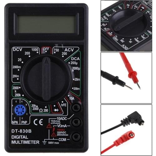 DT-830B Multimeter LCD Auto Range Digital Voltmeter Ohmmeter Volt Tester