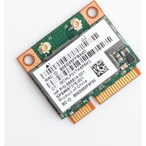 Dual Band BCM943228HMB 2.4G/5Ghz 300Mbps Bluetooth 4.0 802.11a/b/g/n WiFi Card Half Mini PCI-E Notebook Wlan Wireless Adapter