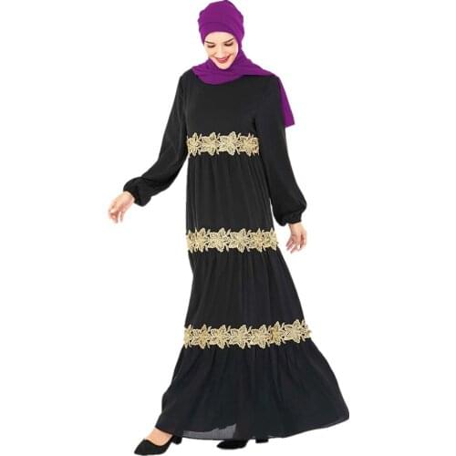 Eid robe musulmane embroidery Abaya Hijab Muslim Dress Caftan Dubai Kaftan Dress Islamic peignoir Abaya female muslim Robe F1914