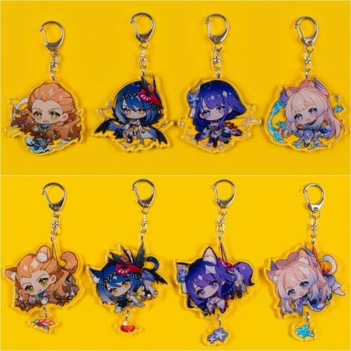 Game Genshin Impact Kujo Sara Aloy Sangonomiya Kokomi Raiden Shogun Key Chains Keychain Cosplay Acrylic Pendant Keyring