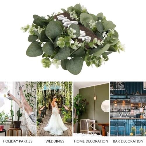 Artificial Flower Welcome Wreath Decor Door Hanging Garland Ornament Simulation Leaf Wreath Fake Plant Decor For Home Party
