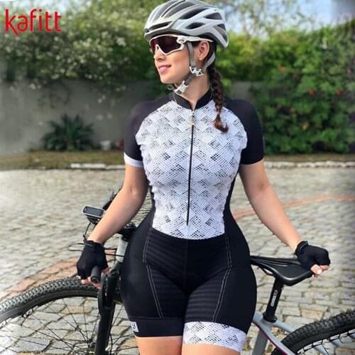 KAFITT Cycling Jumpsuit Short-Sleeved Bodysuit Professional Cycling Wear Racing Bike Cover Macaquinho Ciclismo Feminino
