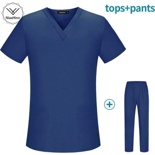Unisex Laboratory clothes Sets Pet grooming Short-sleeved Uniform Suits Beauty Salon scrubs Workwear Overalls Clothes wholesale