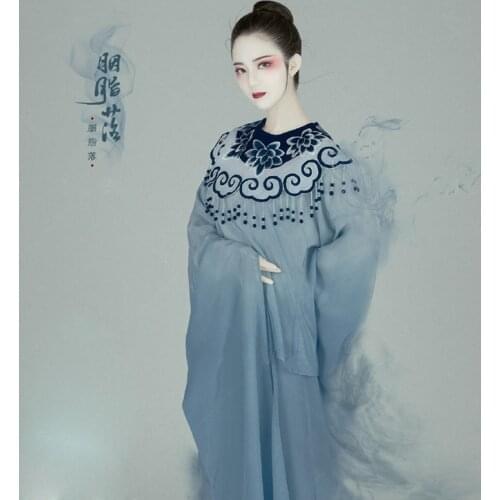 MultiDesign WYJN Chinese Ink Paint Black White Color Female Thematic Photography Hanfu Stage Performance Classical Dance Costume