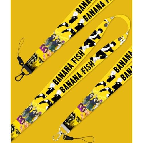 Lanyards Japan Anime Cartoon Okumura Eiji Ash Lynx Painting Strap Lanyards Comic Banana Fish Jewelry Cosplay Gifts 2 Types New