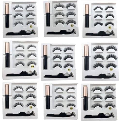 New Magnet Eyelash Magnetic Liquid Eyeliner Magnetic Extension Waterproof Long Tweezer Lasting Eyelashes False Set Eyelash F3M6
