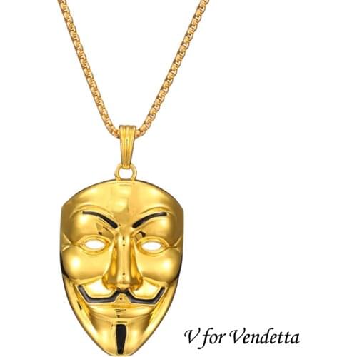 Mask Man Car Pendant Decoration V Auto Rearview Mirror Trim Accessory Hanging Necklace Ornament Gift For Movie Fans