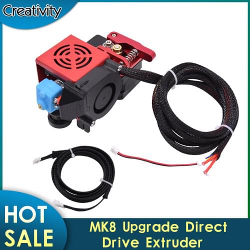 MK8 Upgrade Direct Drive Extruder Kit 12V/24V Hotend Set with Pulley Turbo Fan Extruder Set for Ender 3 CR 10 CR 10S