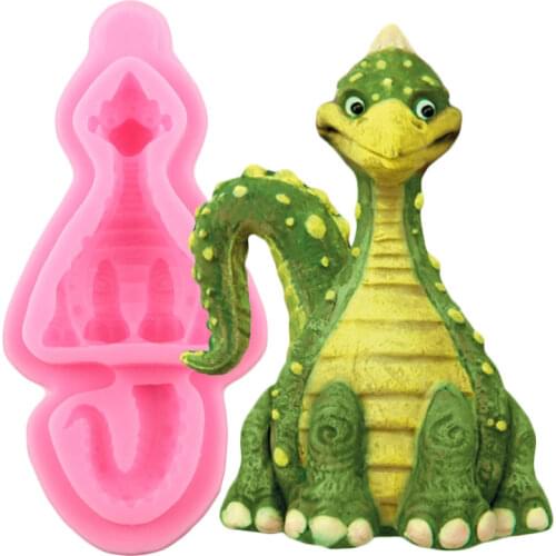 Cartoon Dinosaur Silicone Mold Baby Birthday Fondant Cake Decorating Tools Cupcake Candy Polymer Clay Chocolate Gumpaste Moulds