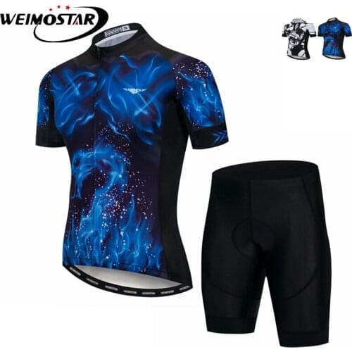 Weimostar Team Pro Mens Breathable Cycling Jersey Set Bike Bicycle Short Sleeve Clothing MTB Jersey Shirts Bib Shorts Ciclismo
