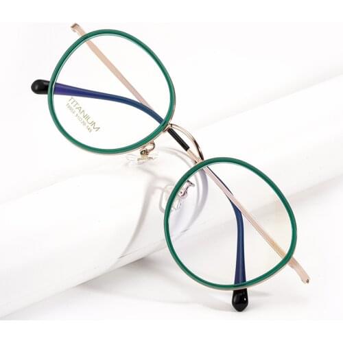 Round Titanium Glasses Frame Women Optical Prescription Myopia Retro Eyeglasses Frame Lady Men 2021 New Luxury Brand Eyewea