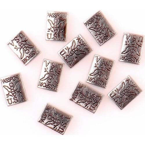 20Pcs/lot Letters USA Passport Pendant Floating Charms Glass Locket Bracelet Jewelry Making