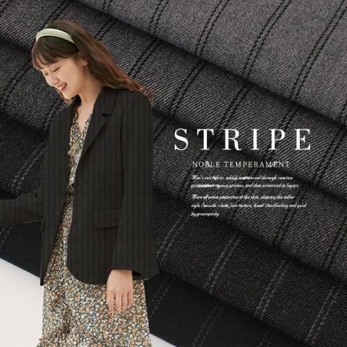 Striped suit fabric, color spinning twill TR fabric, autumn and winter mens suit trouser suit fabric