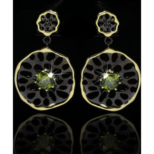 Simple Women Black Gold Earrings Cubic Zirconia Retro Hoop Earrings Ladies Jewelry Earrings Earrings for Women Luxury