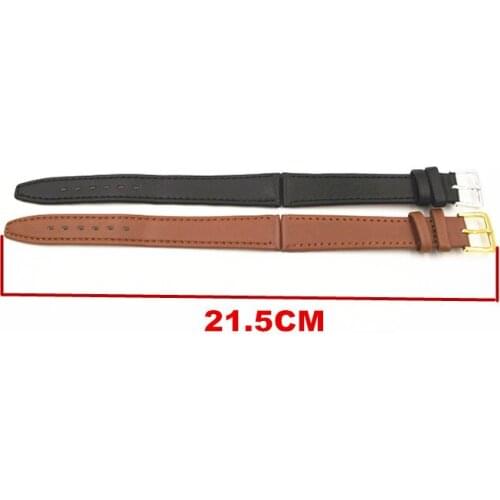 New arrived - High quality 2PCS/lot 16mm genuine leather watch band watch strap watch parts black and brown colors - 090903