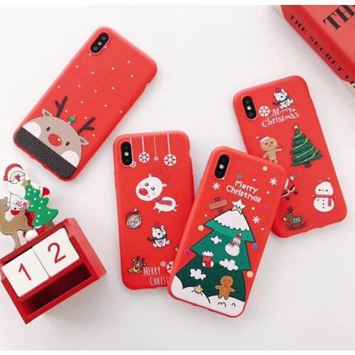 Christmas Cover For Samsung Galaxy A10 A20 A30 A50 A50S A30S Soft Matte Cute Animal Phone Back Case Protector For Samsung A30S