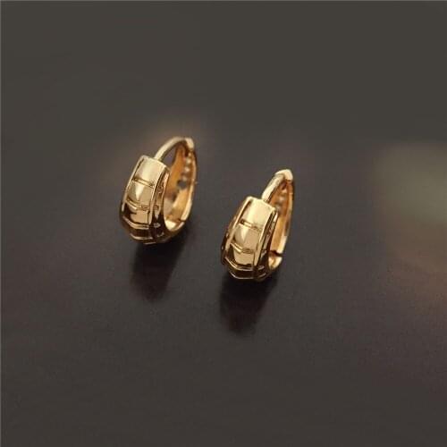 Elegant Gold Color Plating Cross Striple 14mm Small Huggie Hoop Earrings For Women Girl Boho Gorgeous Jewelry Casual Accessory