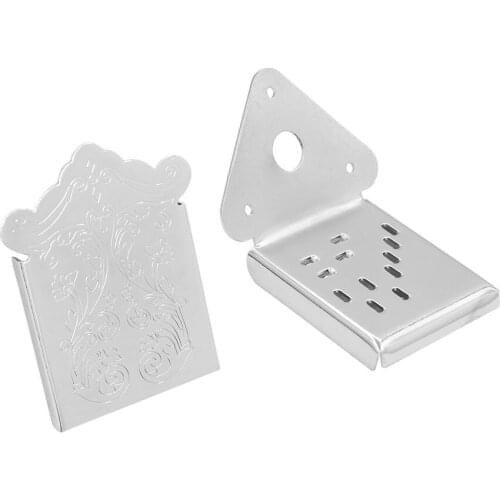 Tailpiece for Mandolin Cigar Box Guitar Silver Flower Pattern Design