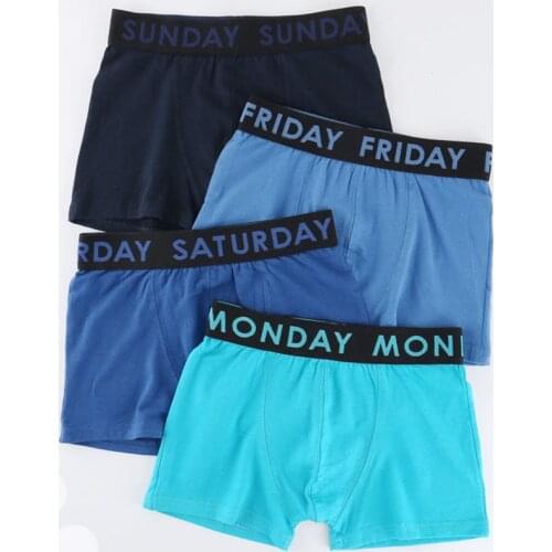 6 Pieces Monday Tuesday Wednesday Thursday Friday Saturday Sunday Boys Boxers Kids Cotton Pants Week Trunks Teenage Underwear