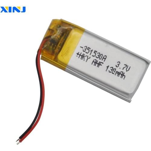 XINJ 3.7V 130mAh Lithium Polymer Battery Liion li po cell 351530 For headphones bluetooth earphone bluetooth speaker smart watch