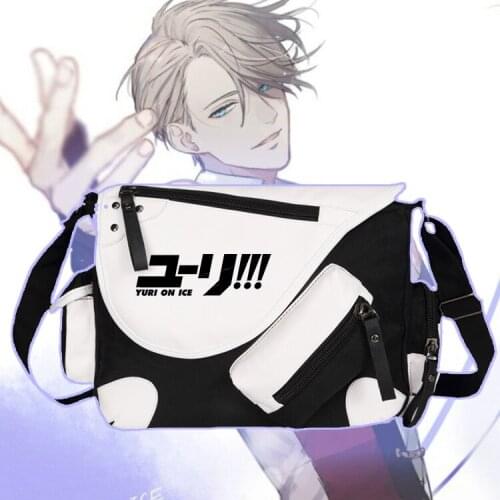 Yuri on ice Bags Anime YURI!!! on ICE Messenger Bag Canvas+patent leather school shoulder Handbags