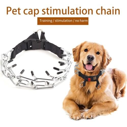 Iron Pet Choker Dog Prong Collar Pinch Training Adjustable Size With Snap Buckle Effective With Rubber Tips Safe Detachable