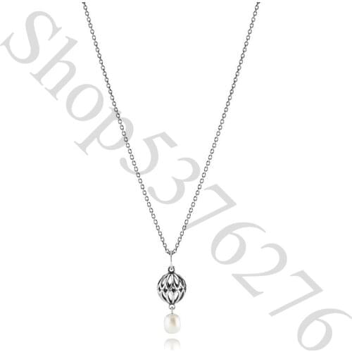 Authentic 925 Sterling Silver Pearl Drop Fashion Pendant Necklace Fit Pandora Women Bead Charm Gift DIY Jewelry