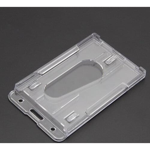 Hard Plastic ID Access Card Cover Credit Card Case Badge Holder Double Side Drop Shipping Support