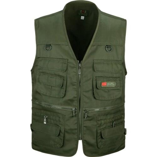 Summer Men Casual Vest With Many Pockets New Male Classic Zipper Thin Multi Pocket Photographer Work Waistcoat Sleeveless Jacket