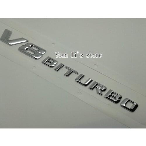 1 Pcs Car Badge Emblem Genuine 'V8 BITURBO' for E63 ML63 CLS63 GL63 V6 BITURBO CAR EMBLEM STICK Car Styling