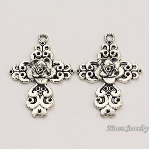 15 pcs Vintage Charms Cross Pendant Antique silver Fit Bracelets Necklace DIY Metal Jewelry Making